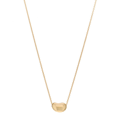 Tiffany 18K Yellow Gold 12mm Elsa Peretti Bean Pendant Necklace 1 of 4