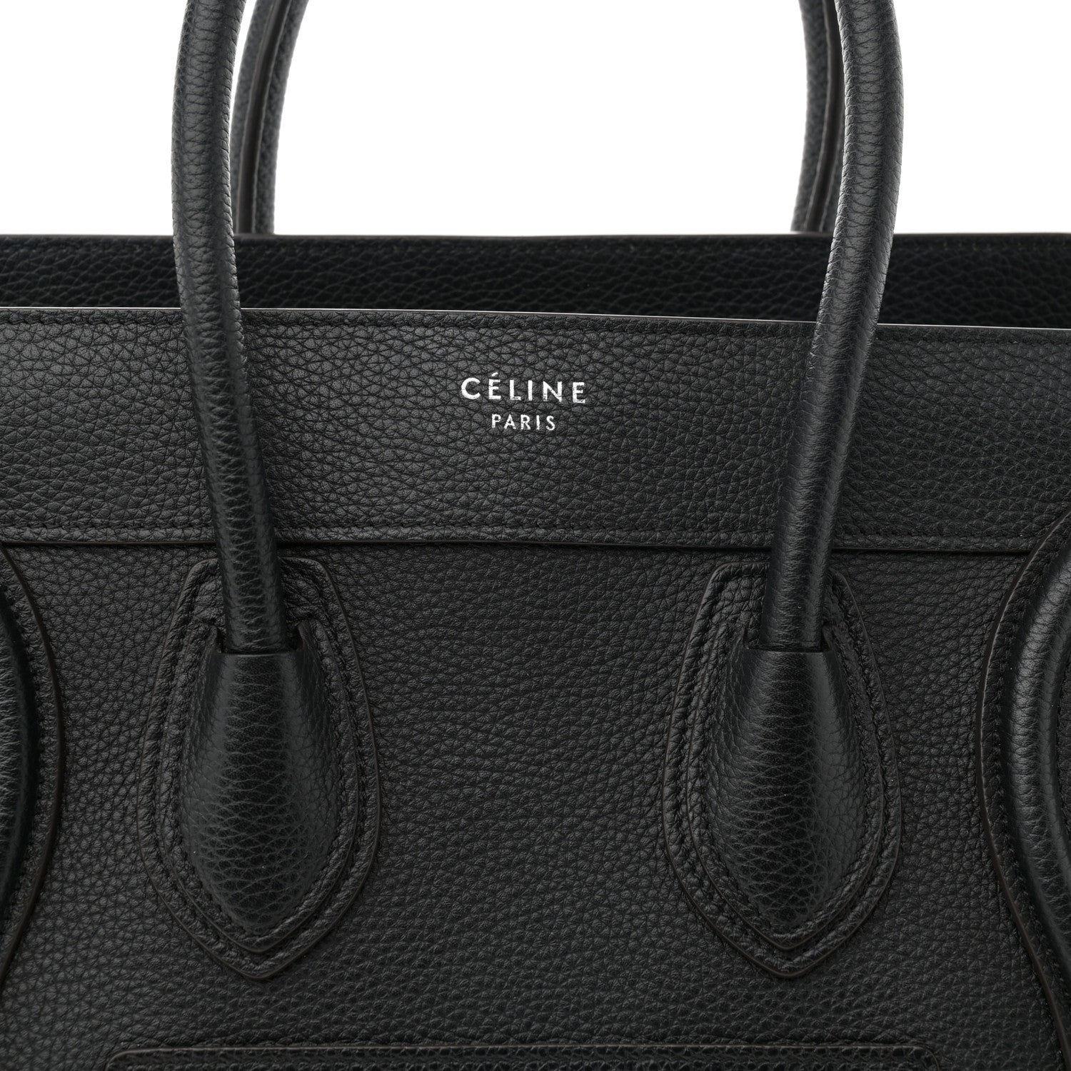 Celine Drummed Calfskin Micro Luggage Black 8 of 14