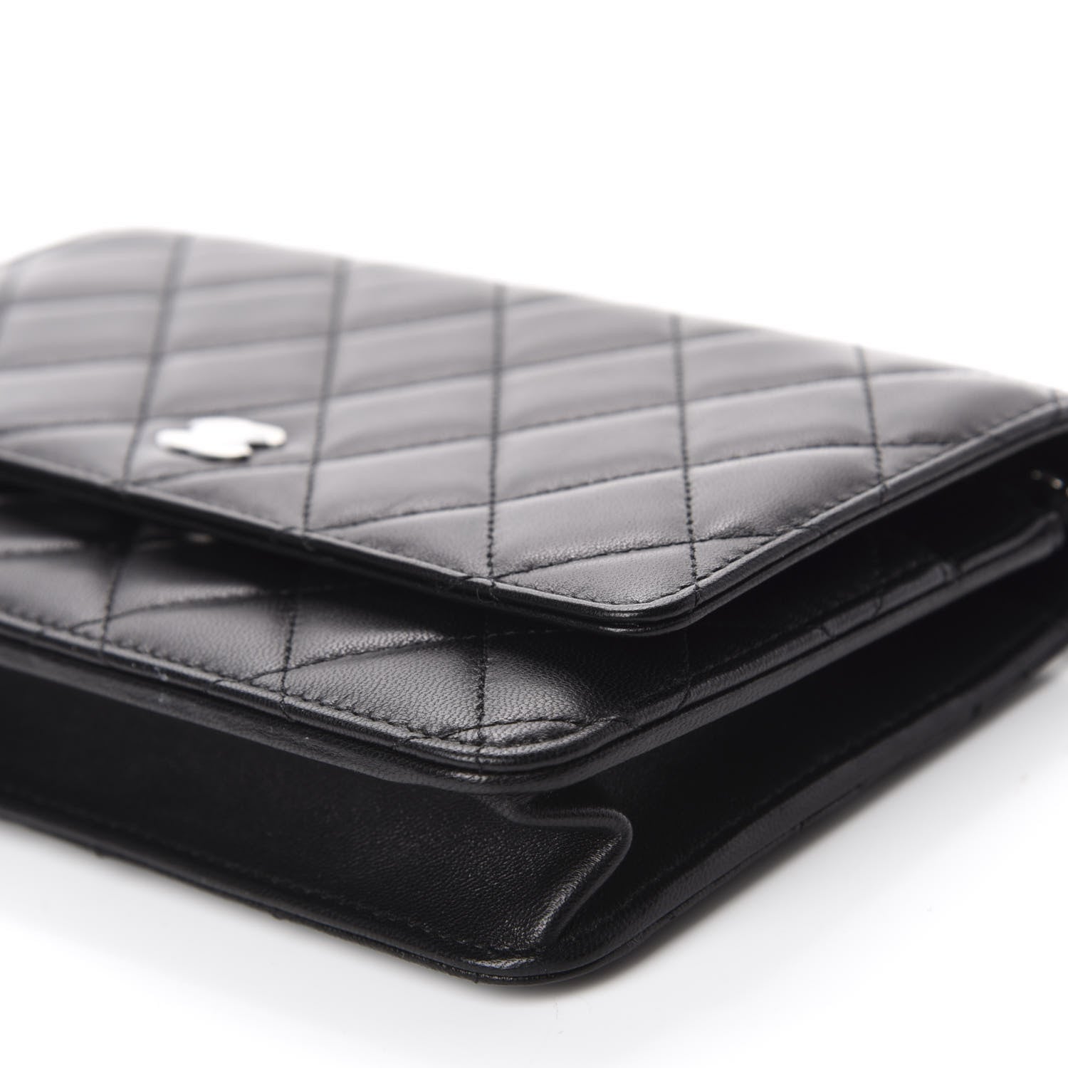 Chanel Lambskin Quilted Wallet On Chain WOC Black 7 of 12