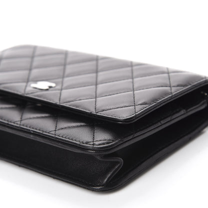 Chanel Lambskin Quilted Wallet On Chain WOC Black 7 of 12