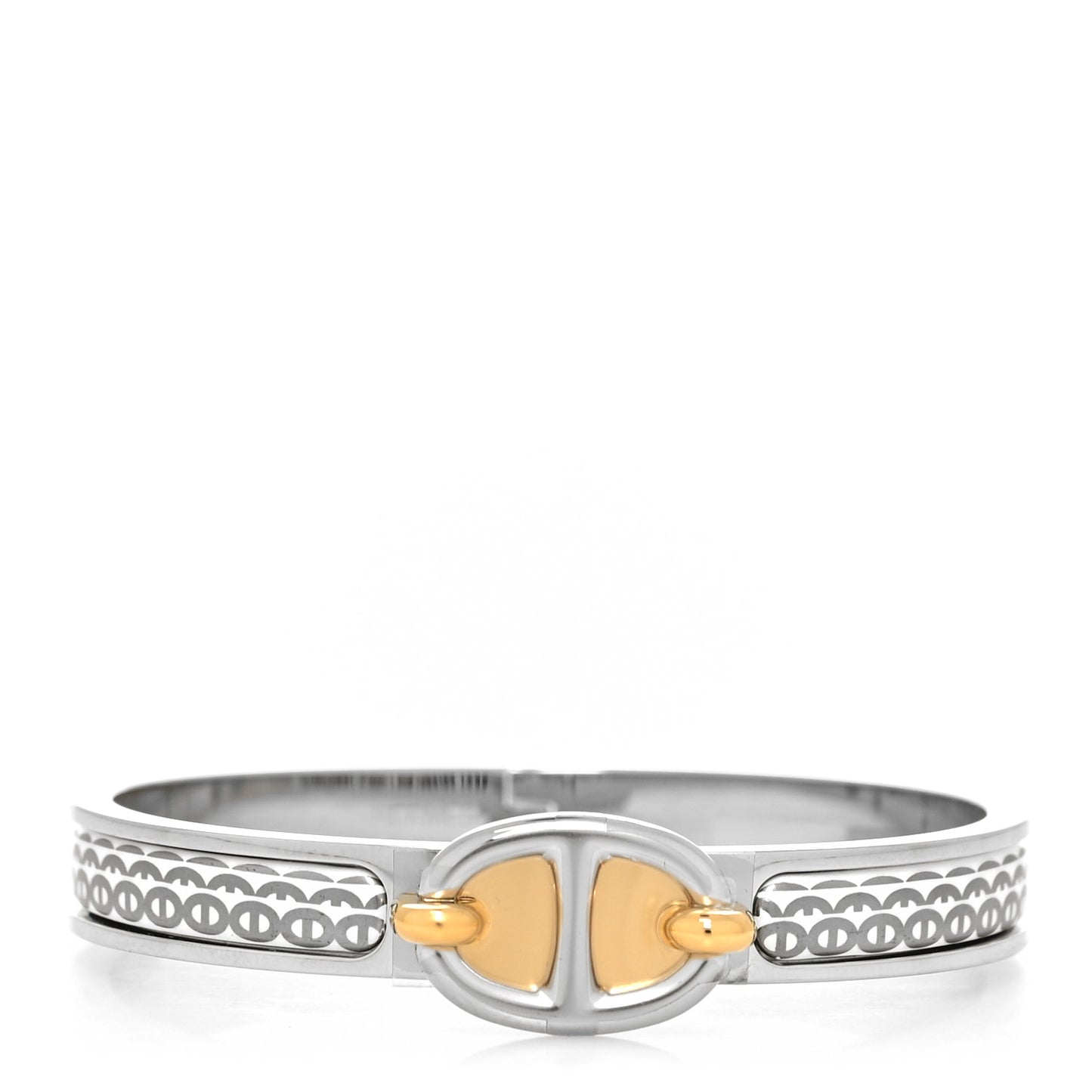 Enamel Mini Clic Chaine d'Ancre Bracelet PM Orfèvre White Platine White