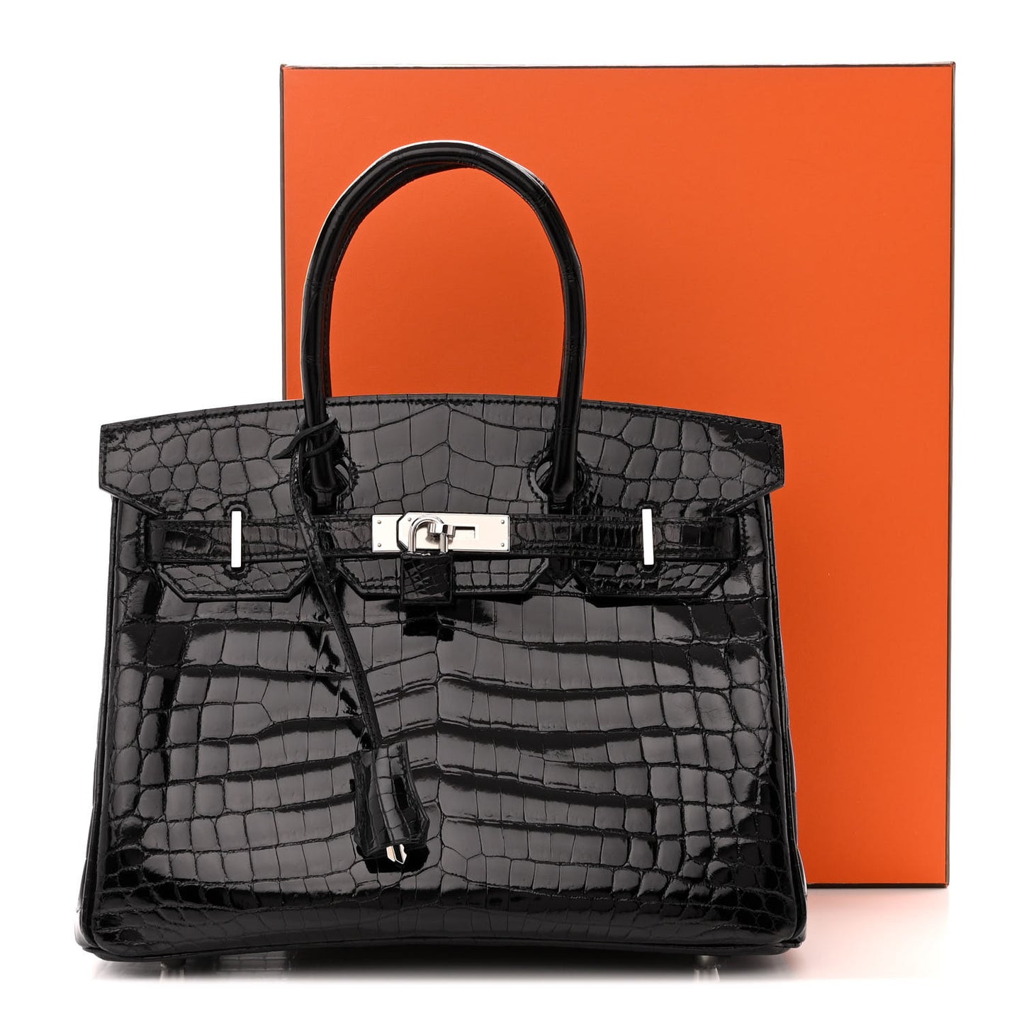 Shiny Niloticus Crocodile Birkin 30 Black