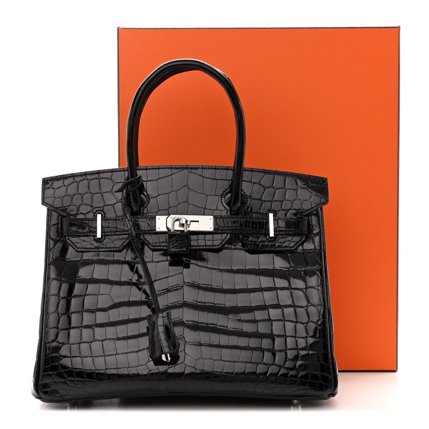 Hermes Shiny Niloticus Crocodile Birkin 30 Black 13 of 13