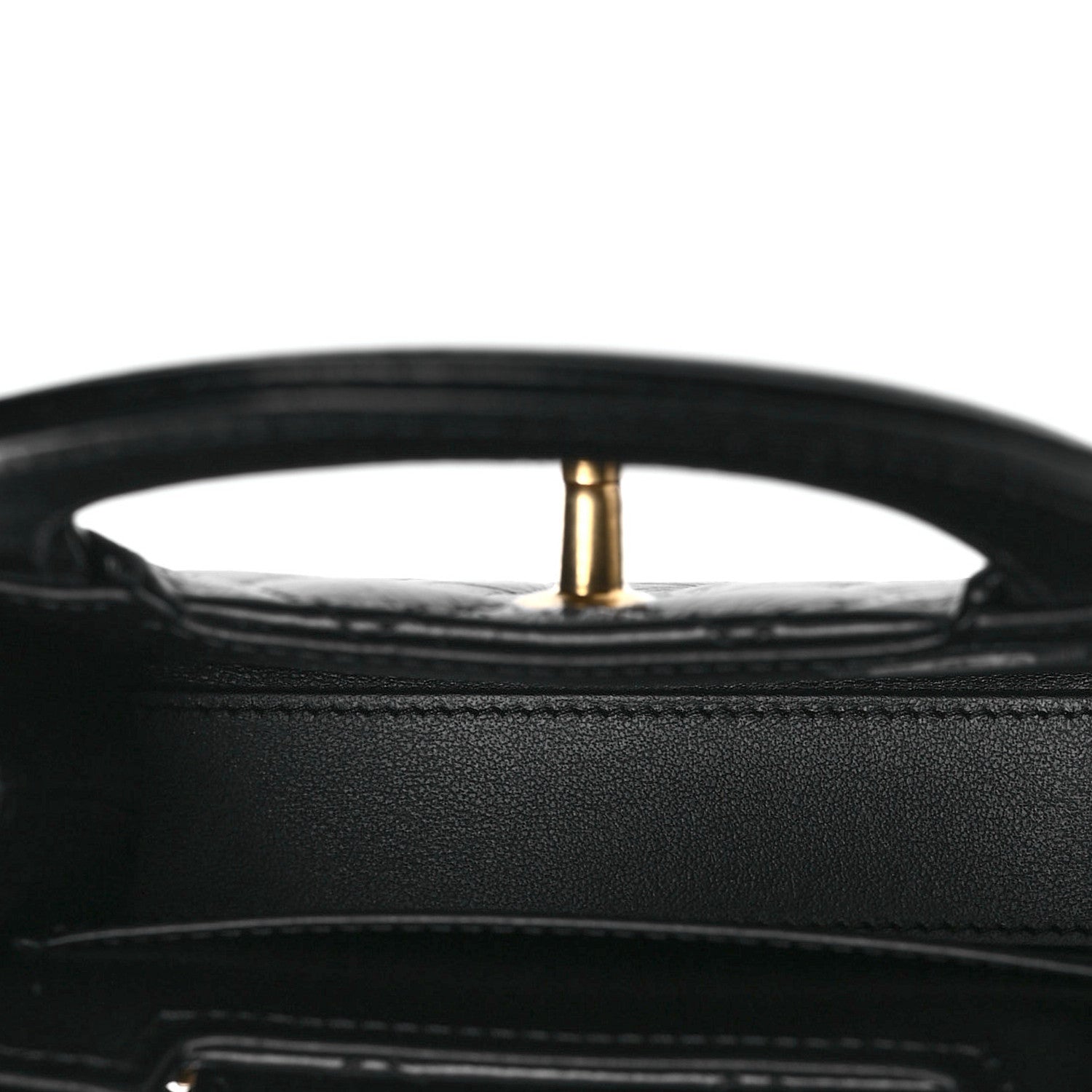 Chanel Shiny Aged Calfskin Quilted Mini Nano Kelly Shopper Black 5 of 11