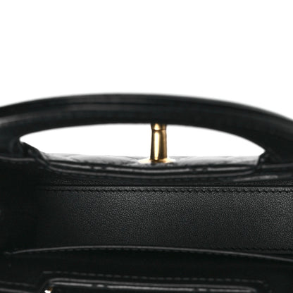 Chanel Shiny Aged Calfskin Quilted Mini Nano Kelly Shopper Black 5 of 11
