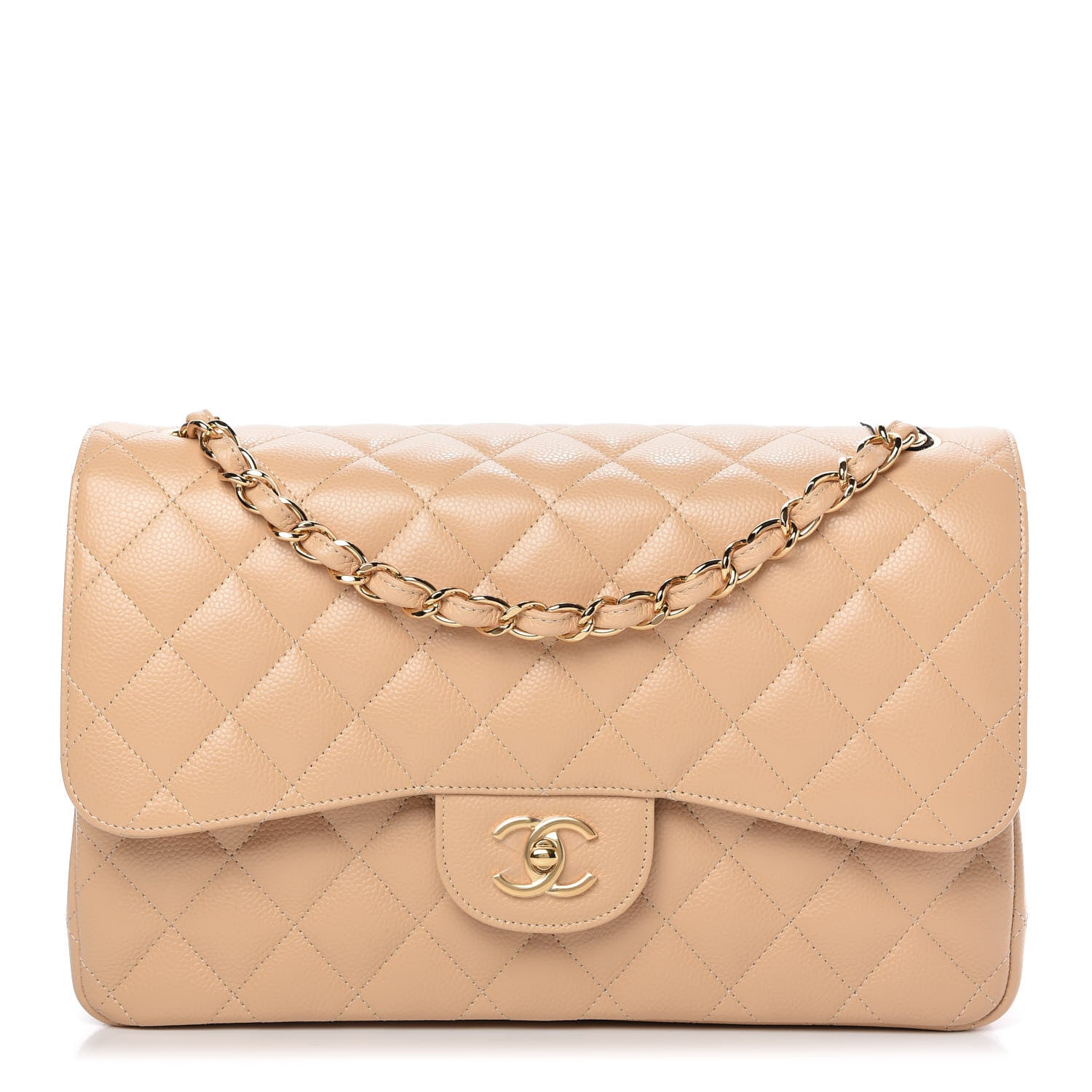 Chanel Caviar Quilted Jumbo Double Flap Beige Clair 1 of 10