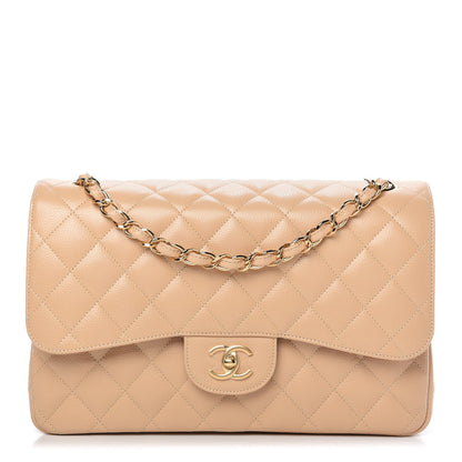 Chanel Caviar Quilted Jumbo Double Flap Beige Clair 1 of 10