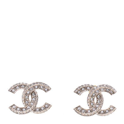 Chanel Crystal Timeless CC Earrings Light Gold 1 of 5