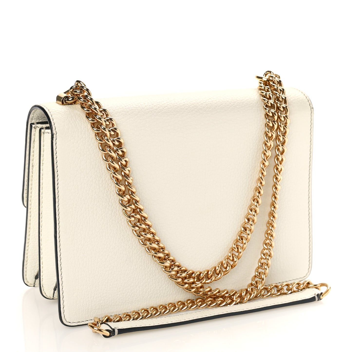 Grained Calfskin Rosalia Shoulder Bag White