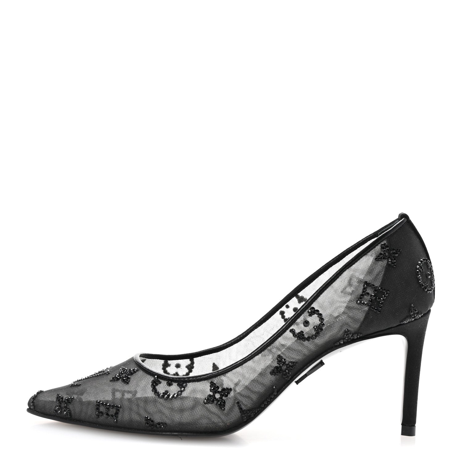 Louis Vuitton Monogram Mesh Strass Gala Pumps 35 Black 1 of 9