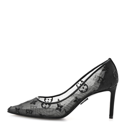 Louis Vuitton Monogram Mesh Strass Gala Pumps 35 Black 1 of 9