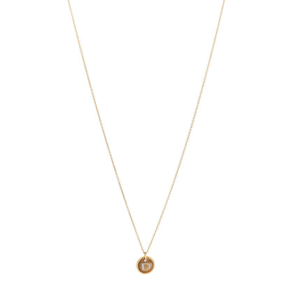 David Yurman 18K Yellow Gold Diamond Initial D Charm Necklace 1 of 7