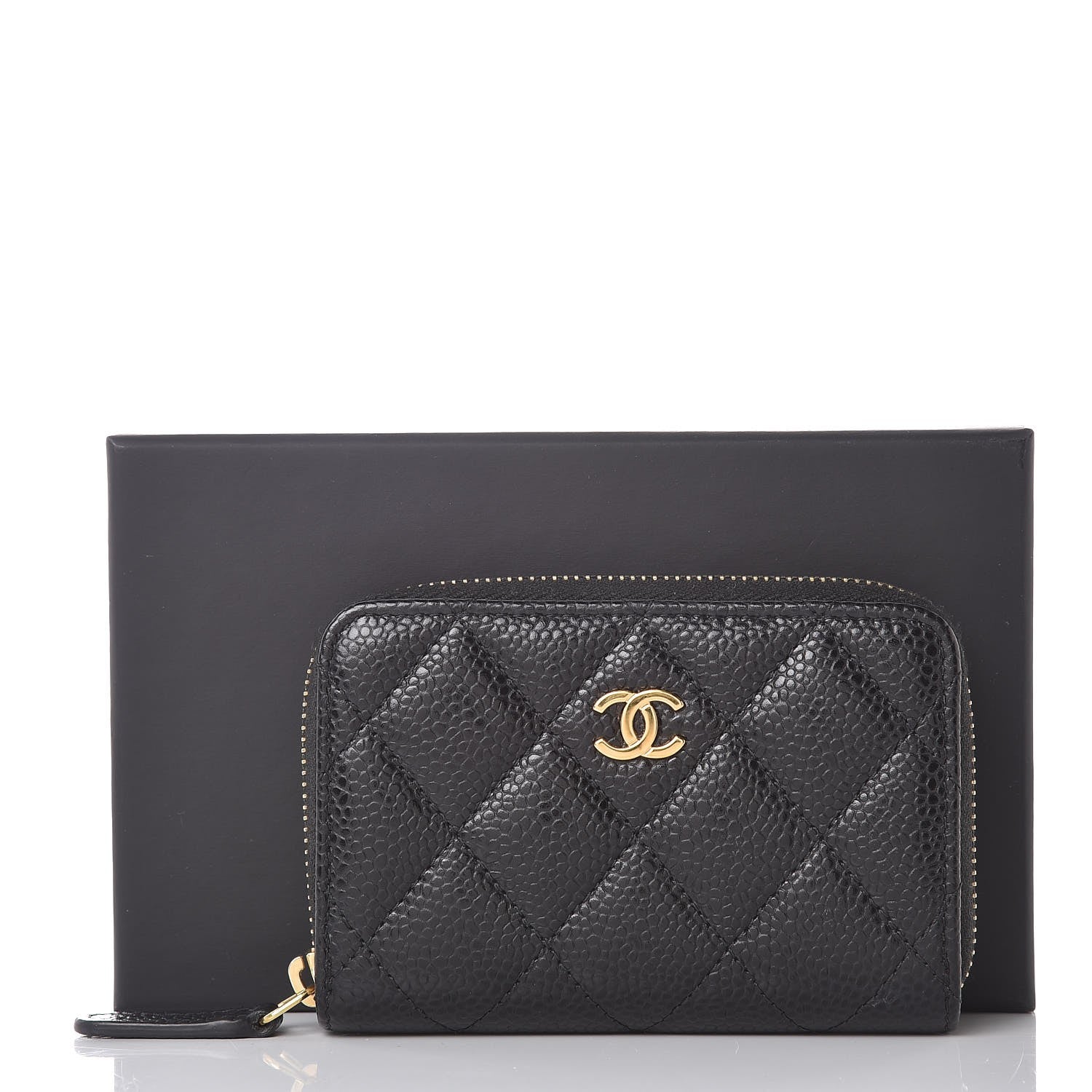 Chanel Caviar Quilted Zip Coin Purse Black 8 of 8