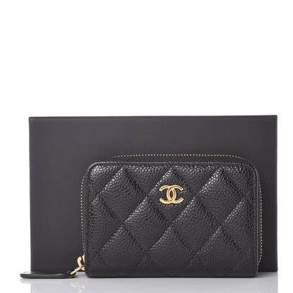 Chanel Caviar Quilted Zip Coin Purse Black 8 of 8