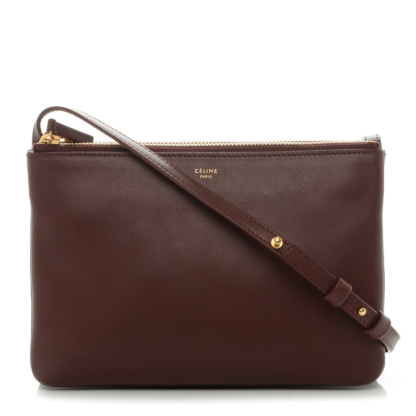 Smooth Lambskin Small Trio Crossbody Bag Burgundy