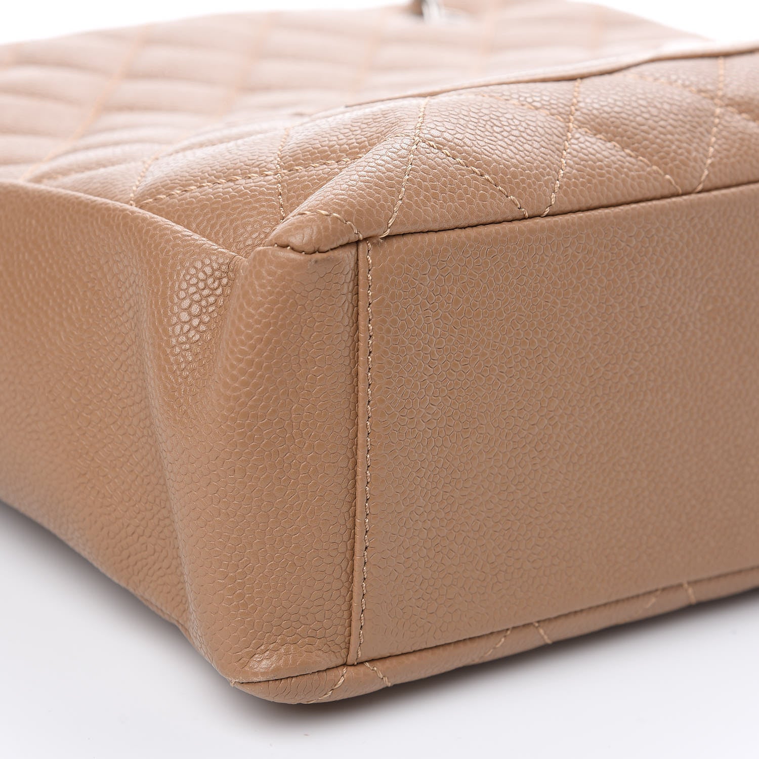 Chanel Caviar Quilted Petit Shopping Tote PST Dark Beige 7 of 12