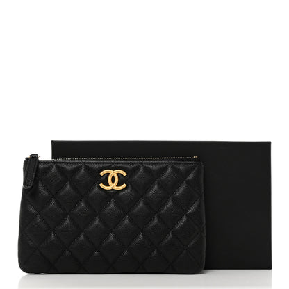 Chanel Caviar Quilted Small CC Cosmetic Case Black 3 of 8