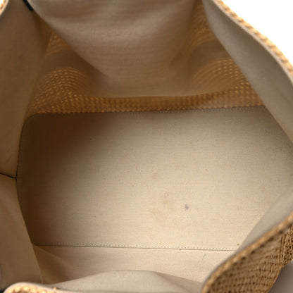 Valentino Garavani Raffia Grained Calfskin Medium Rockstud Vlogo Tote Naturale 6 of 14