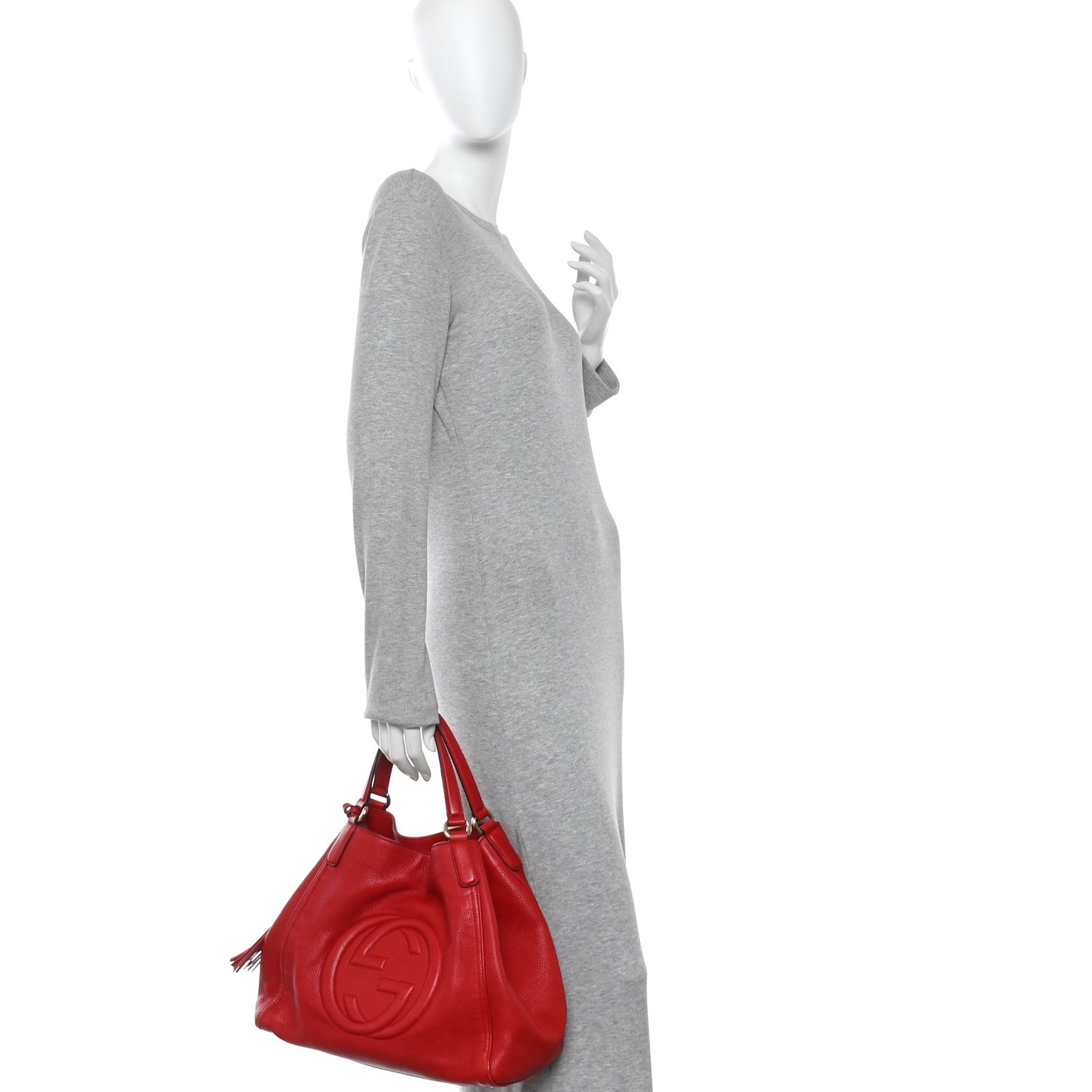 Gucci Pebbled Calfskin Medium Soho Shoulder Bag Tabasco Red 2 of 10