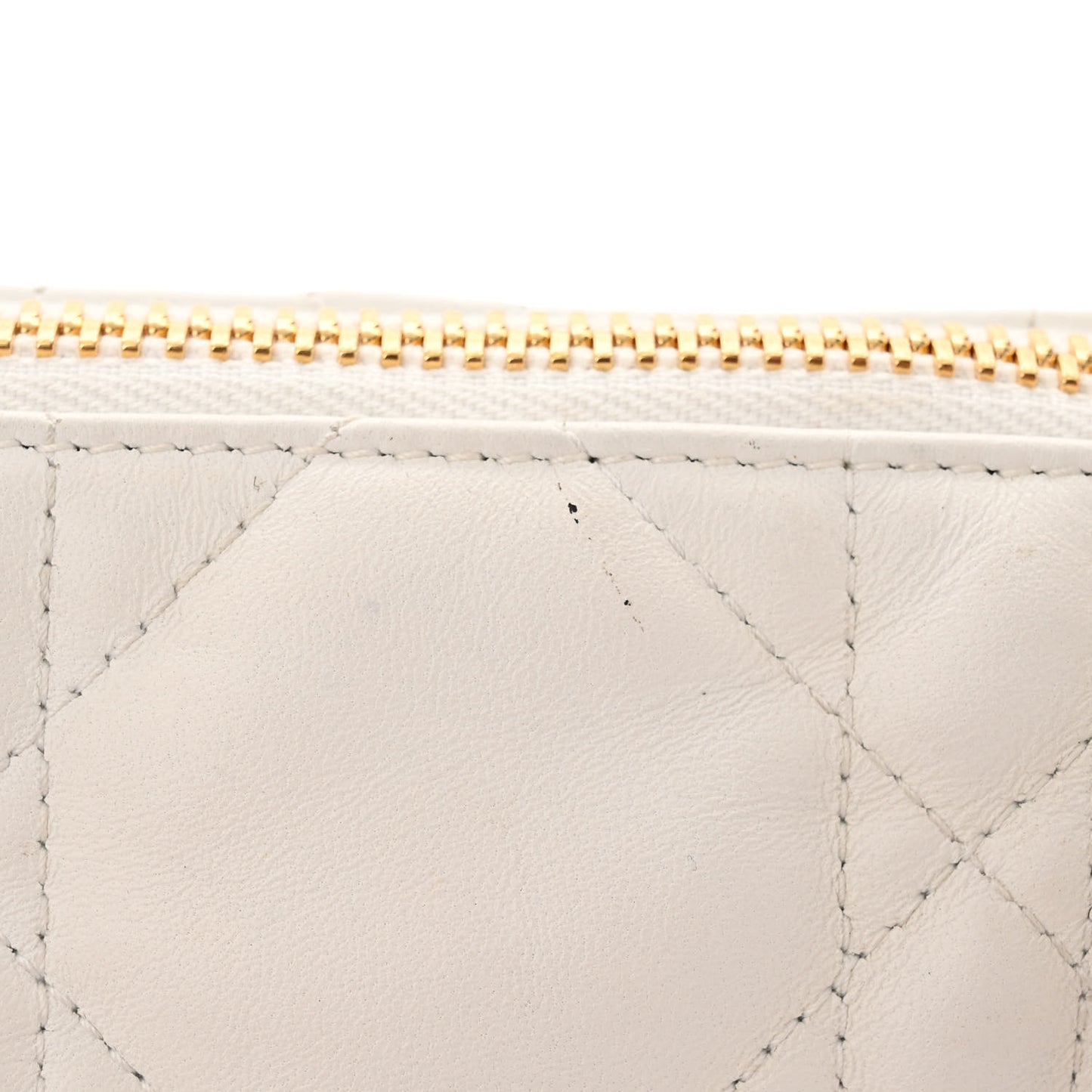 Lambskin Cannage Medium Dior Vibe Hobo Bag White