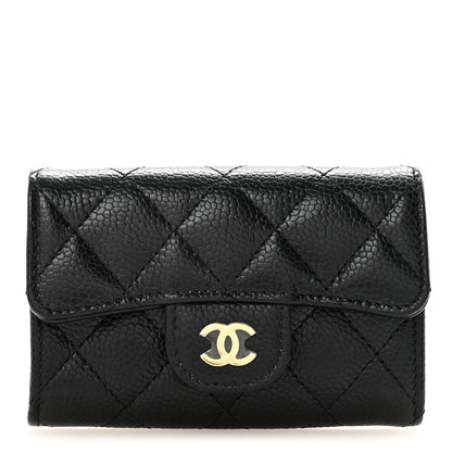 Chanel Caviar Quilted Flap Card Holder Wallet Black 1 of 9