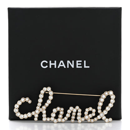 Chanel Metal Glass Swirling Pearls Brooch Pin Gold 5 of 5