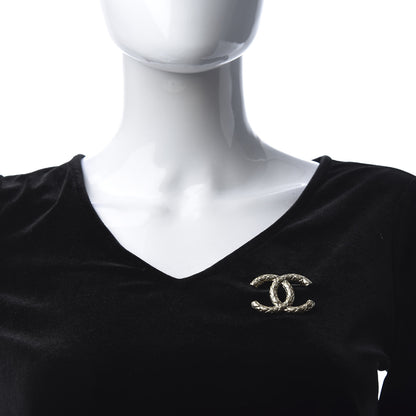 Chanel Metal CC Diamond Quilted Brooch Light Gold 2 of 5