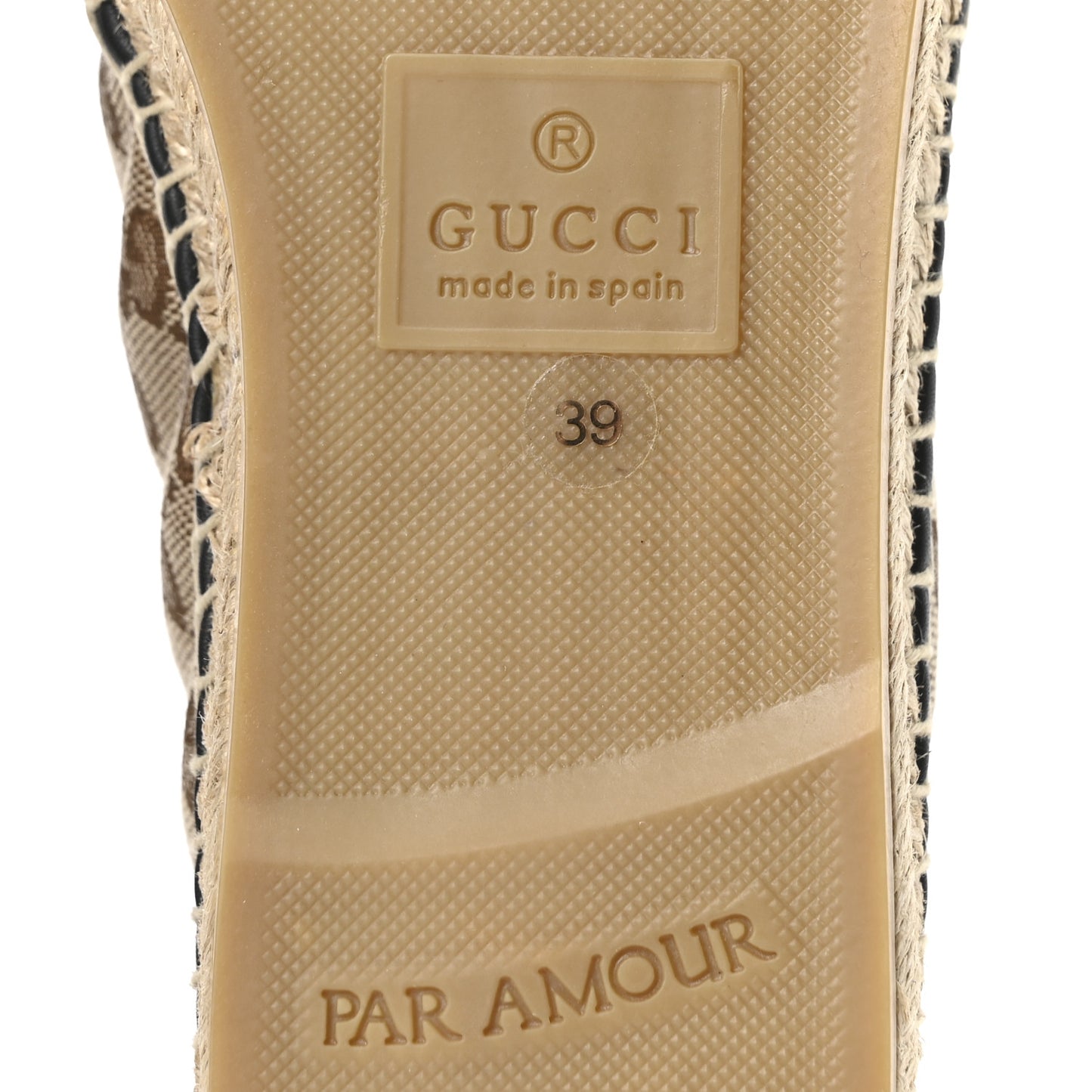 Monogram Matelasse Diagonal GG Marmont Espadrilles 39 Beige Ebony Black