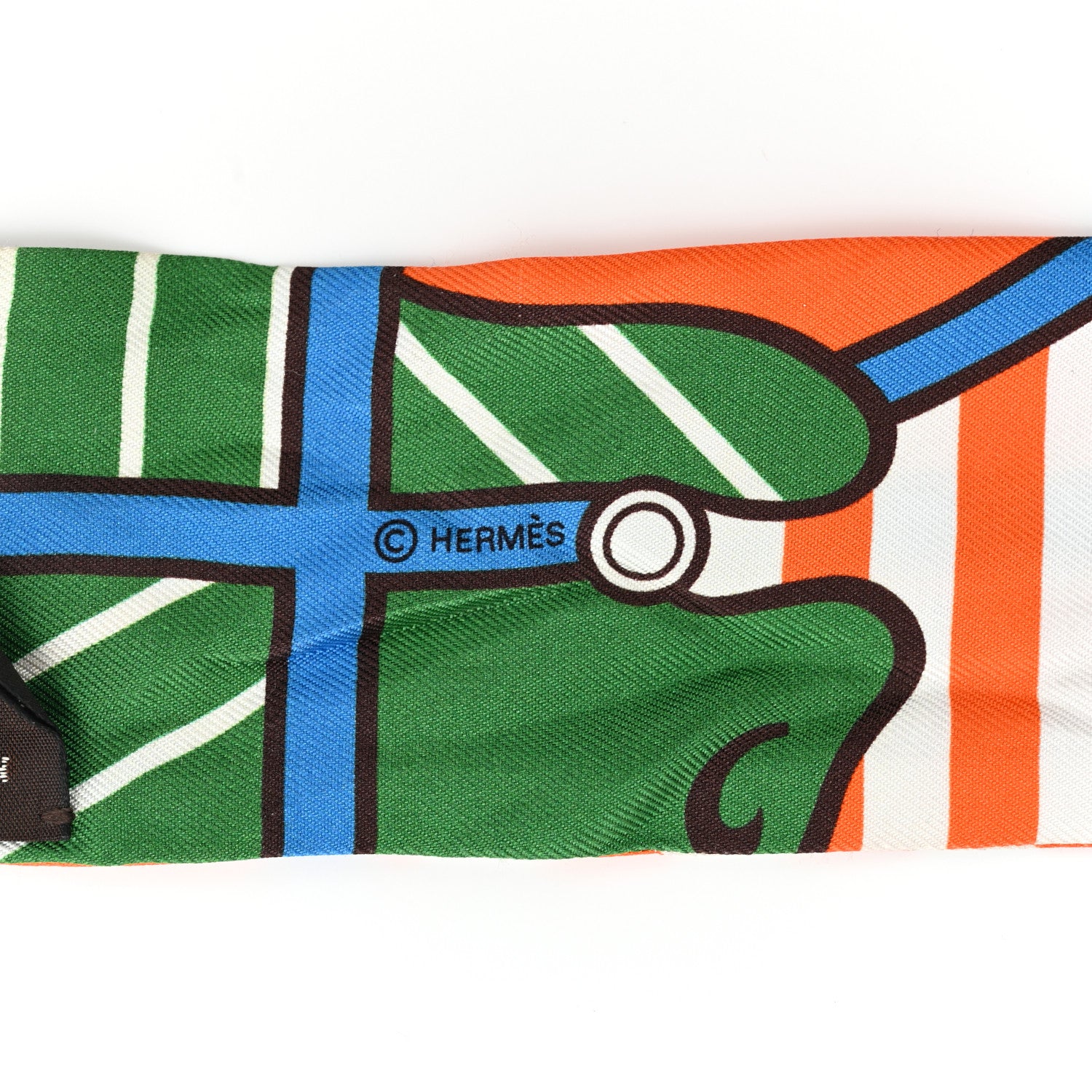 Hermes Twilly Scarf Orange Multicolor 4 of 17