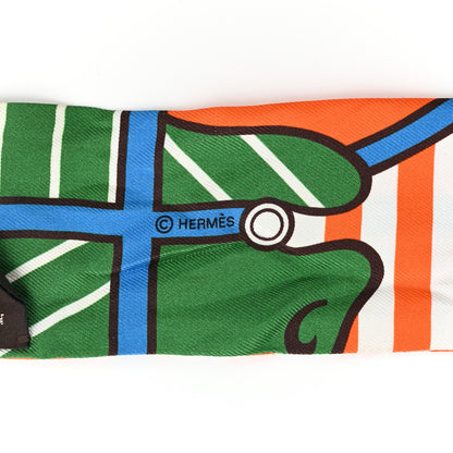 Hermes Twilly Scarf Orange Multicolor 4 of 17