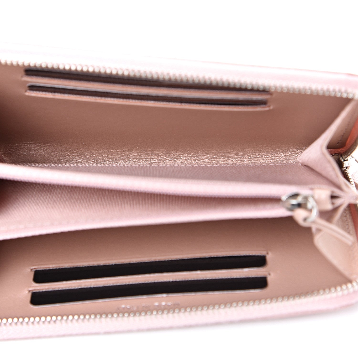 Chanel Goatskin Camellia Embossed Medium Zip Around Wallet Light Pink 4 of 8