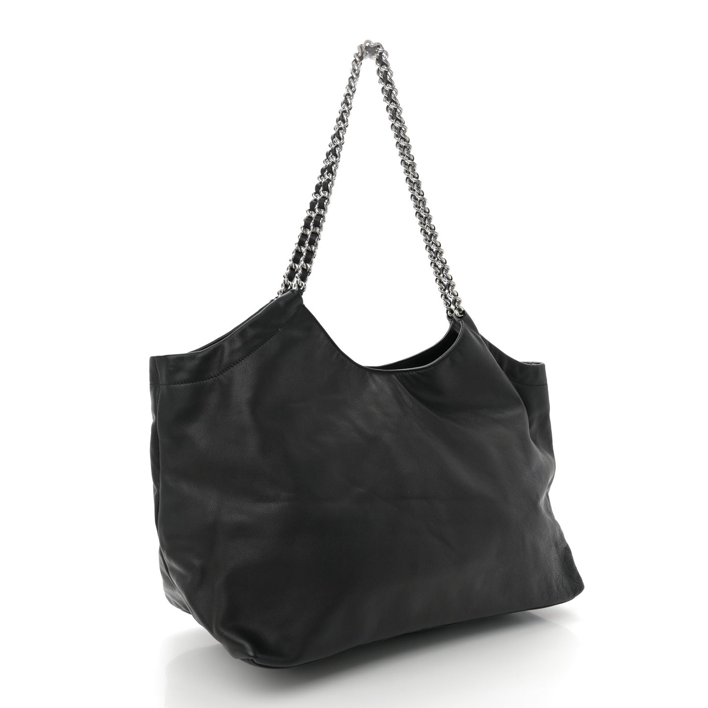 Soft Calf Chain Tote Black