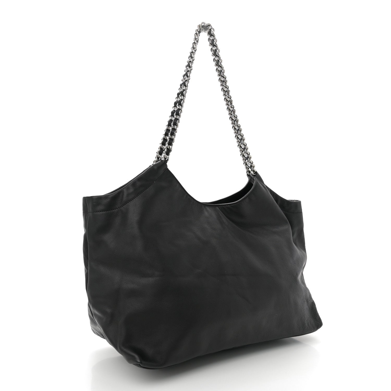 Prada Soft Calf Chain Tote Black 3 of 10