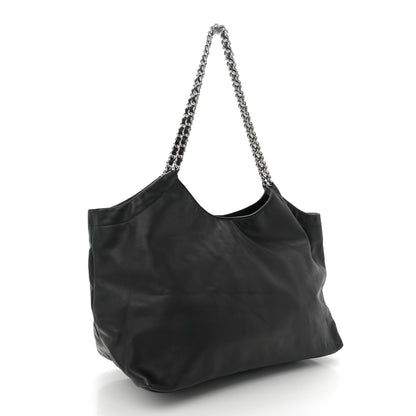 Prada Soft Calf Chain Tote Black 3 of 10