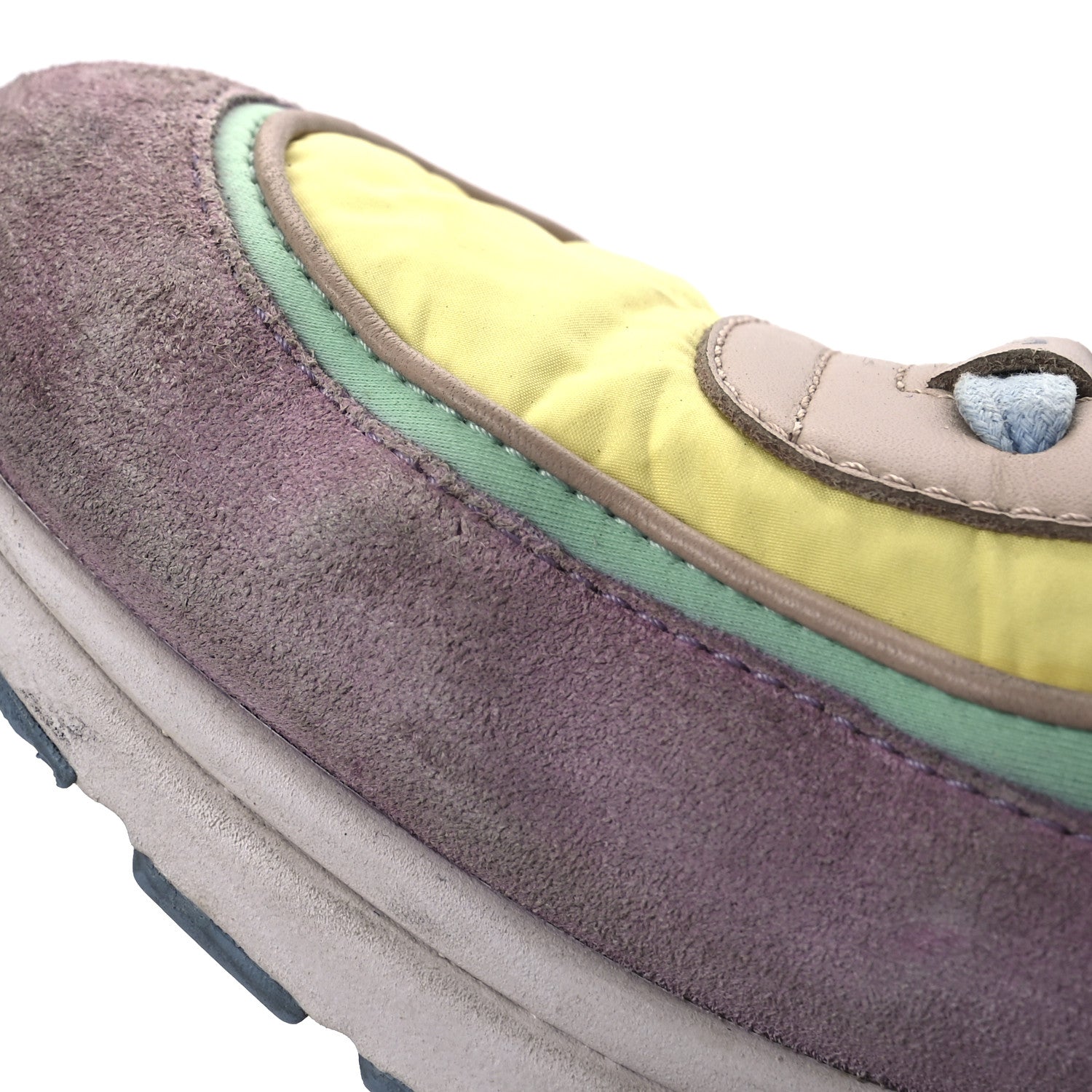 Chanel Nylon Lambskin Calfskin Suede CC Womens Sneakers 38.5 Pink Yellow Purple 13 of 15