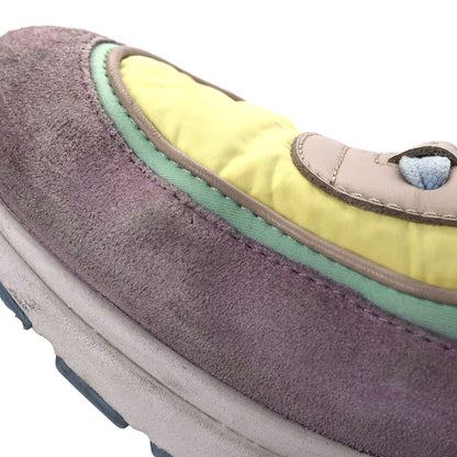 Chanel Nylon Lambskin Calfskin Suede CC Womens Sneakers 38.5 Pink Yellow Purple 13 of 15