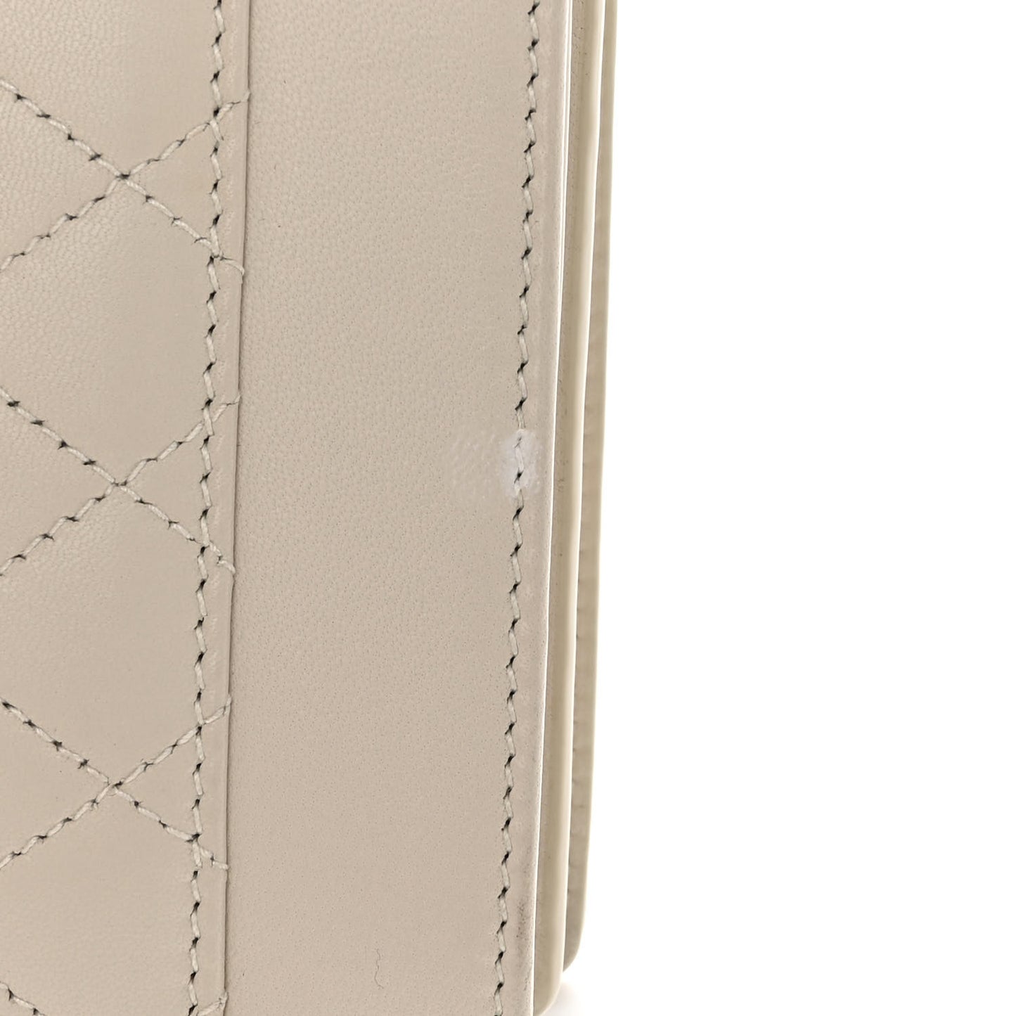Lambskin Quilted Mini Gaby Satchel Blanc Vintage