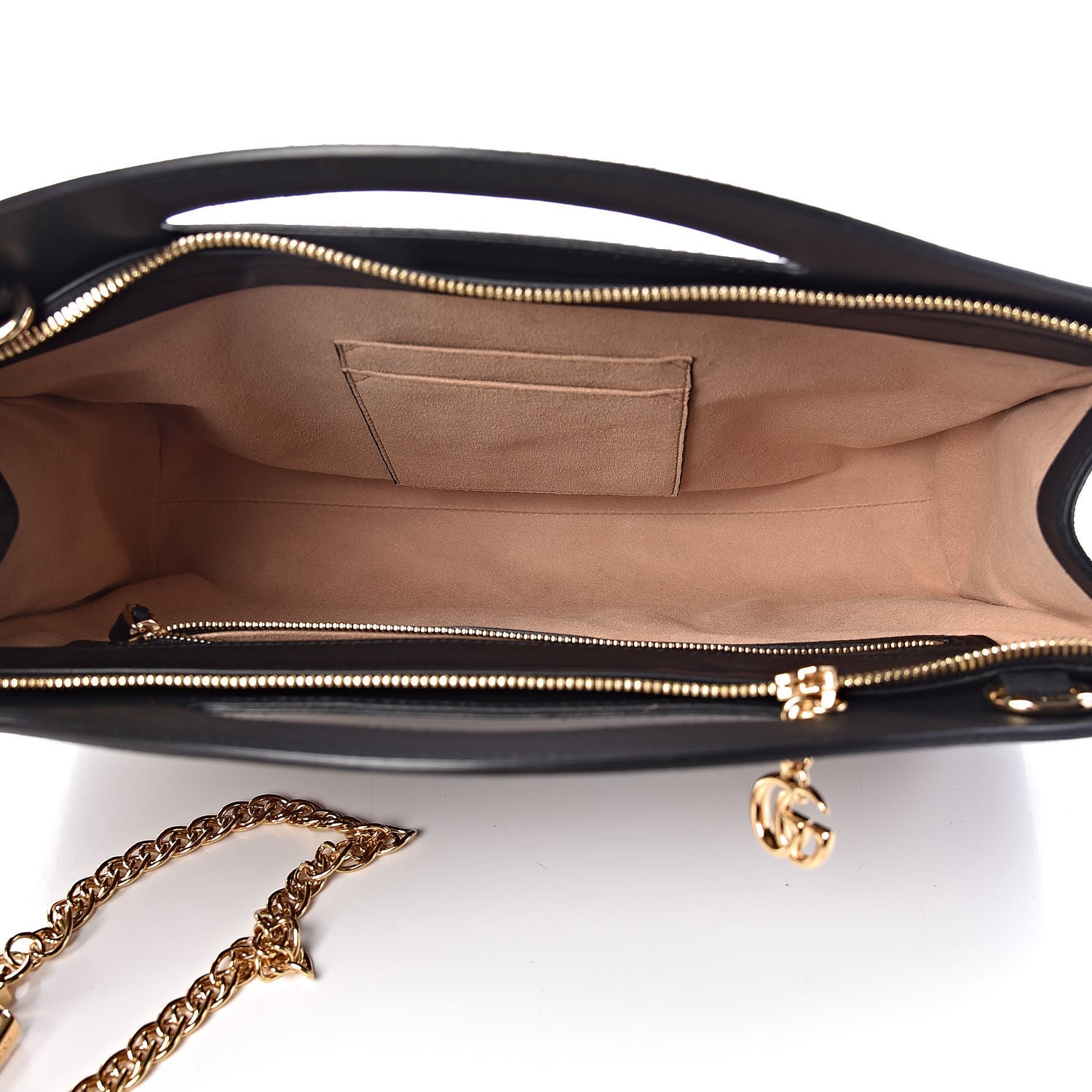 Gucci Suede Patent GG Web Medium Ophidia Top Handle Chain Nocciola Black 5 of 11