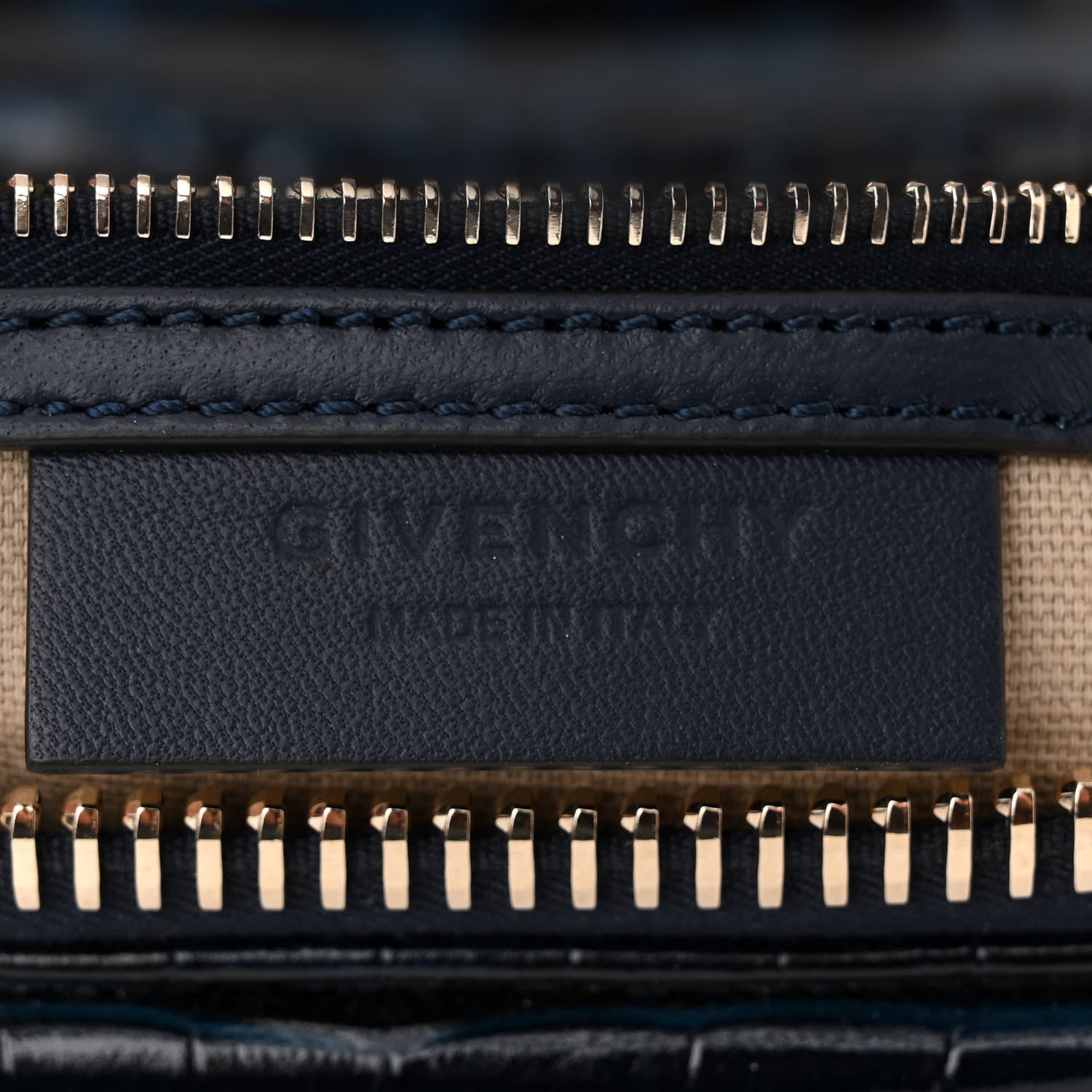 Givenchy Calfskin Crocodile Embossed Small Antigona Navy 6 of 10