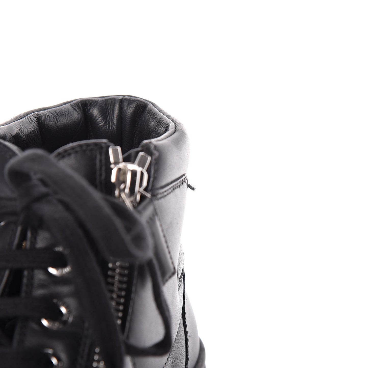 Calfskin Pearl High Top CC Sneakers 36 Black