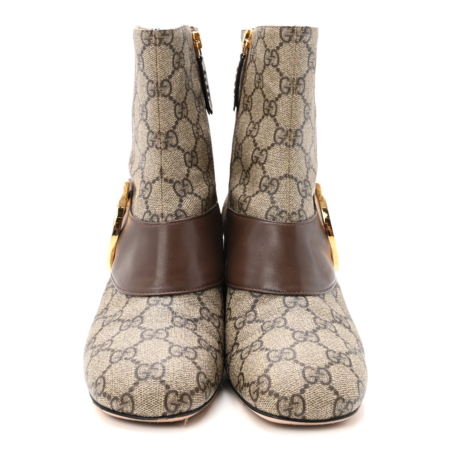 GG Supreme Monogram Malaga Kid Blondie 55mm Ankle Boots 37 Beige Ebony New Acero