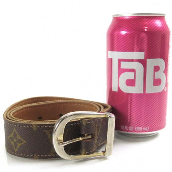 Monogram Belt w Gold Buckle Vintage Saks