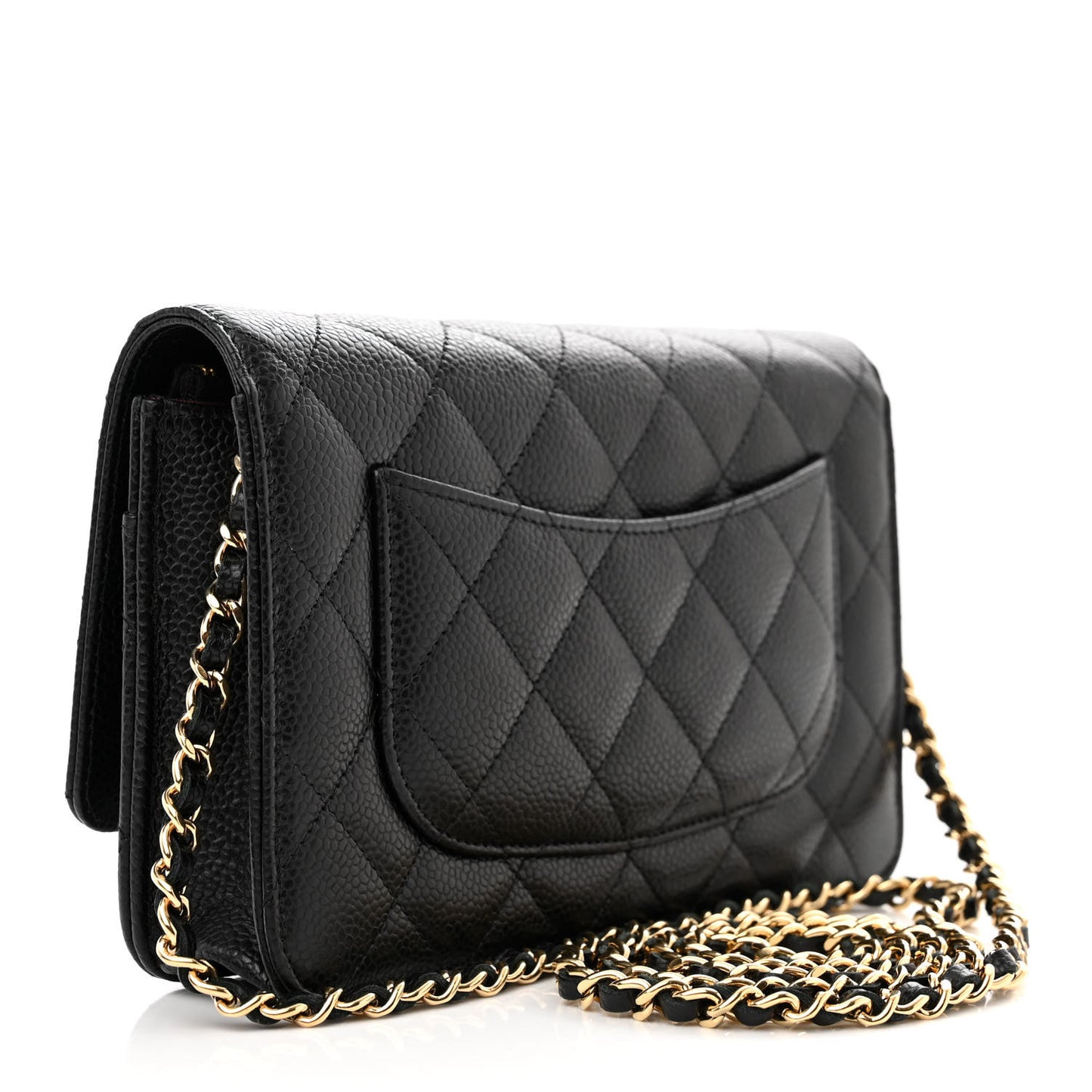 Caviar Quilted Wallet On Chain WOC Black