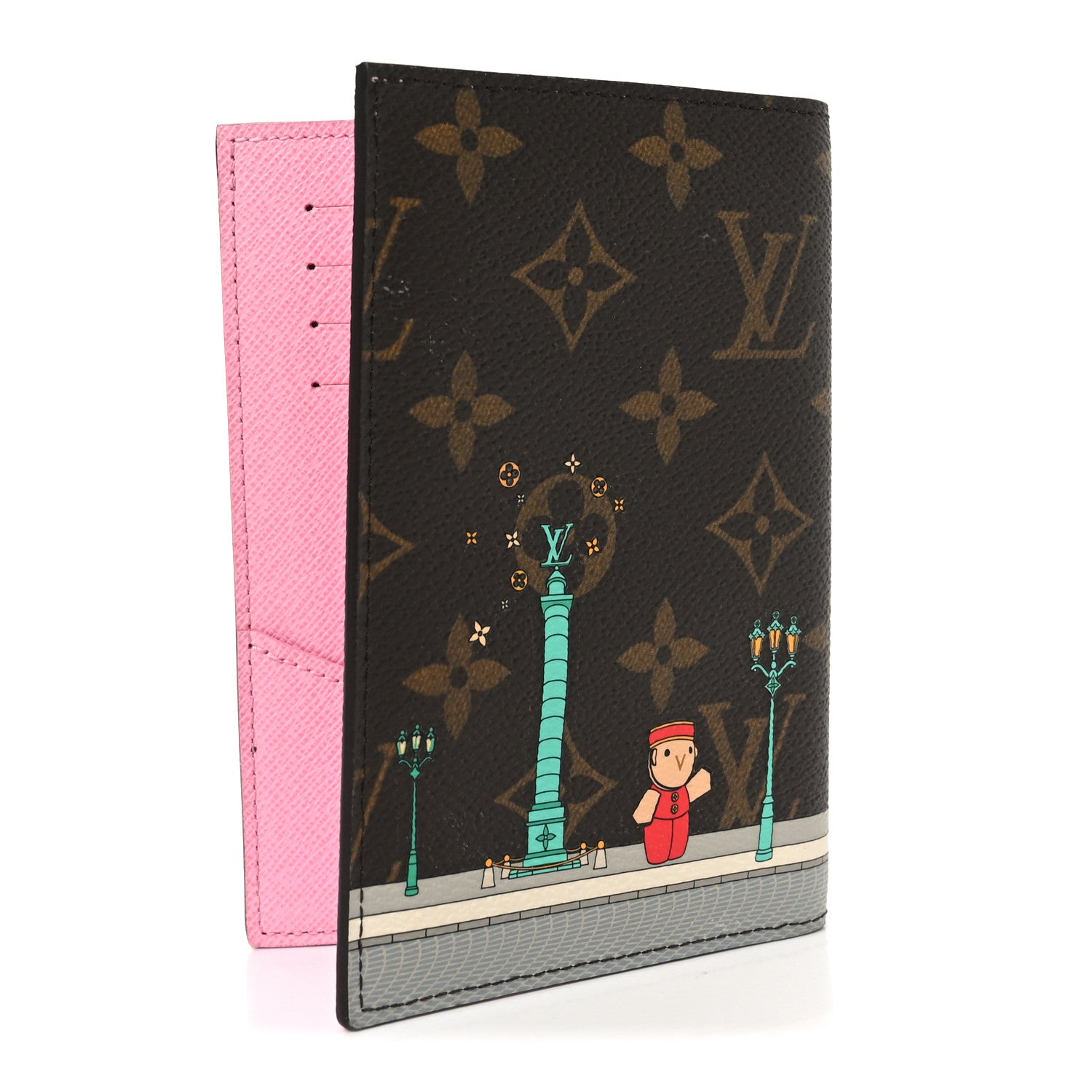 Louis Vuitton Monogram 2022 Christmas Animation Paris Passport Cover Pink 3 of 7