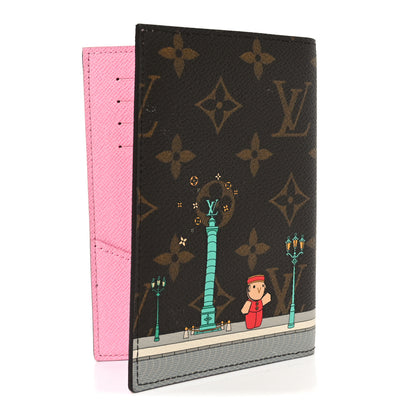 Louis Vuitton Monogram 2022 Christmas Animation Paris Passport Cover Pink 3 of 7