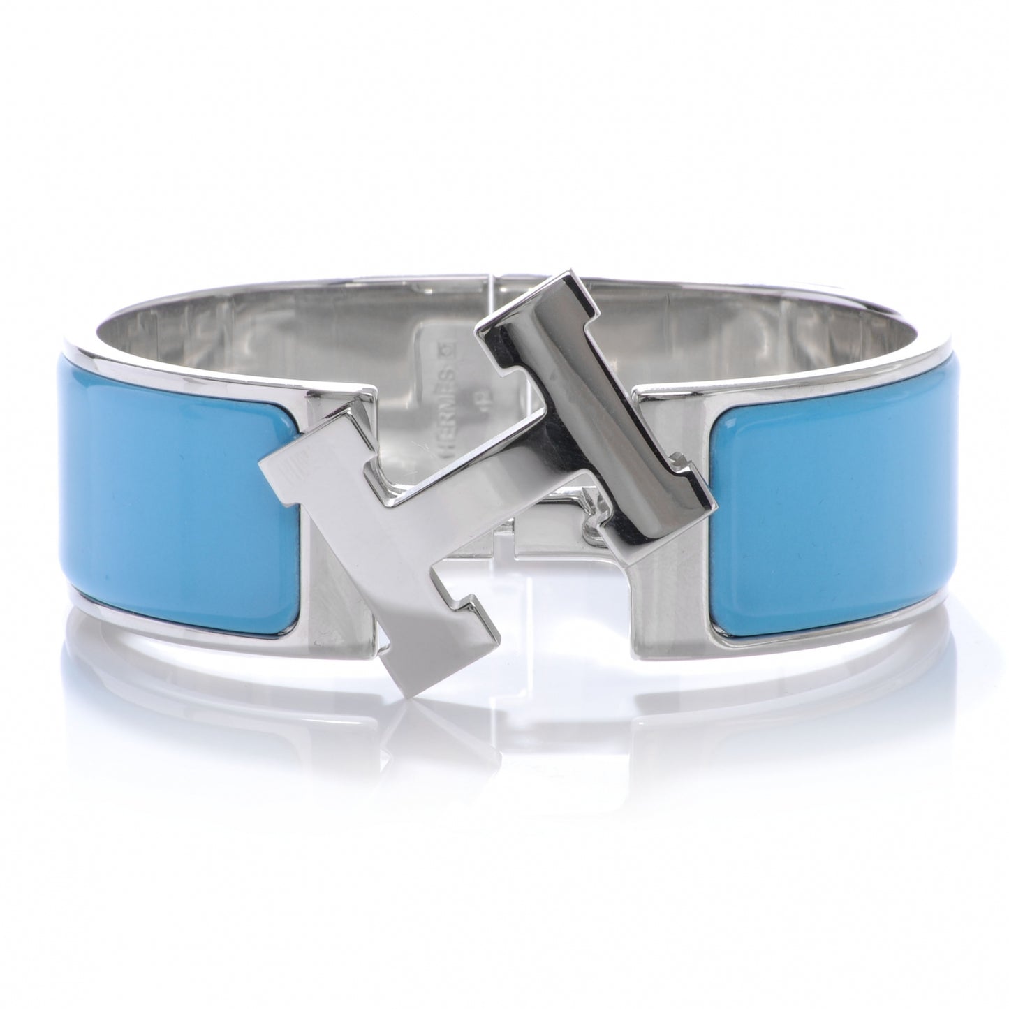 Enamel Wide Clic Clac H Bracelet GM Bleu Azure