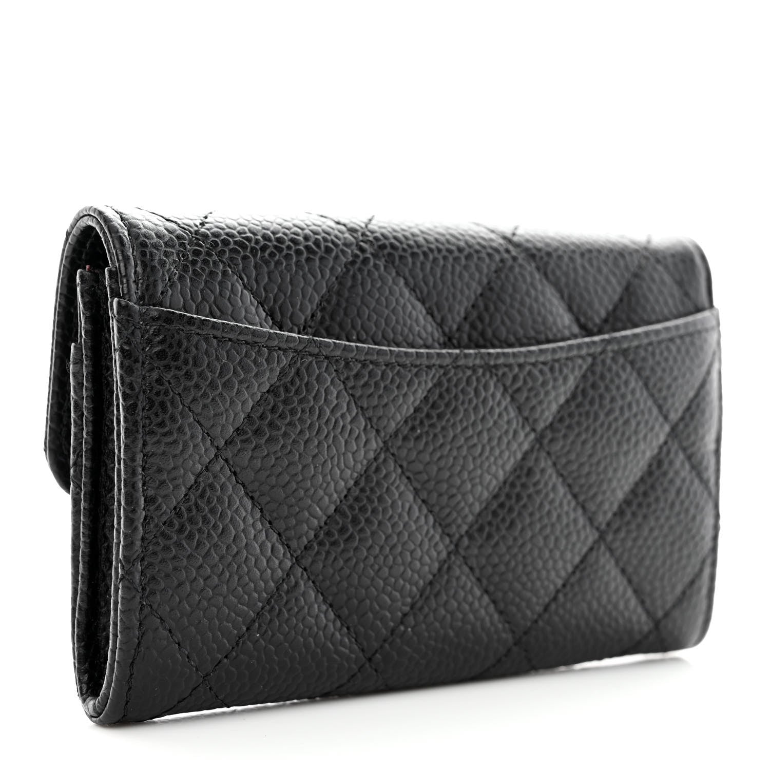 Chanel Caviar Quilted Flap Card Holder Wallet Black 3 of 9