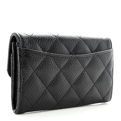 Chanel Caviar Quilted Flap Card Holder Wallet Black 3 of 9
