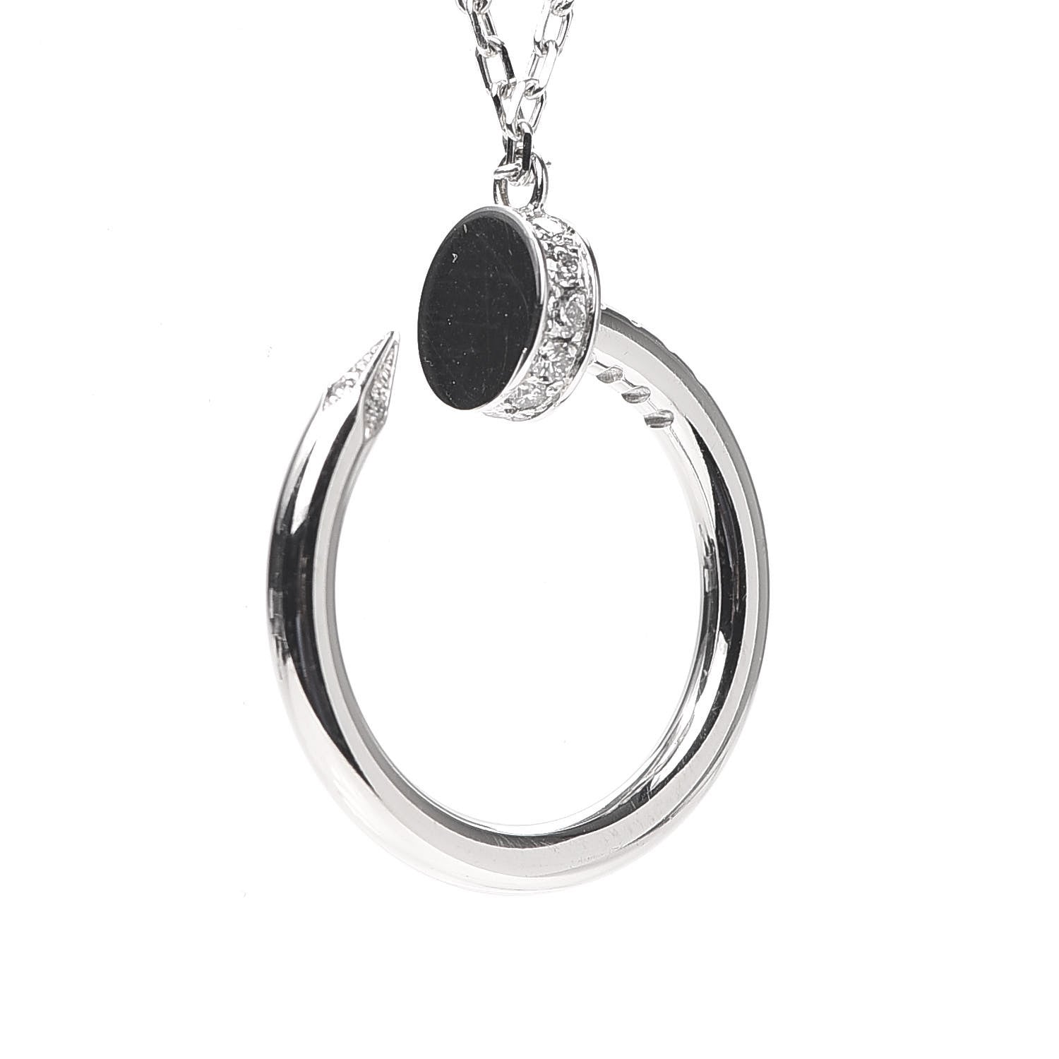 Cartier 18K White Gold Diamond Juste Un Clou Necklace 6 of 6
