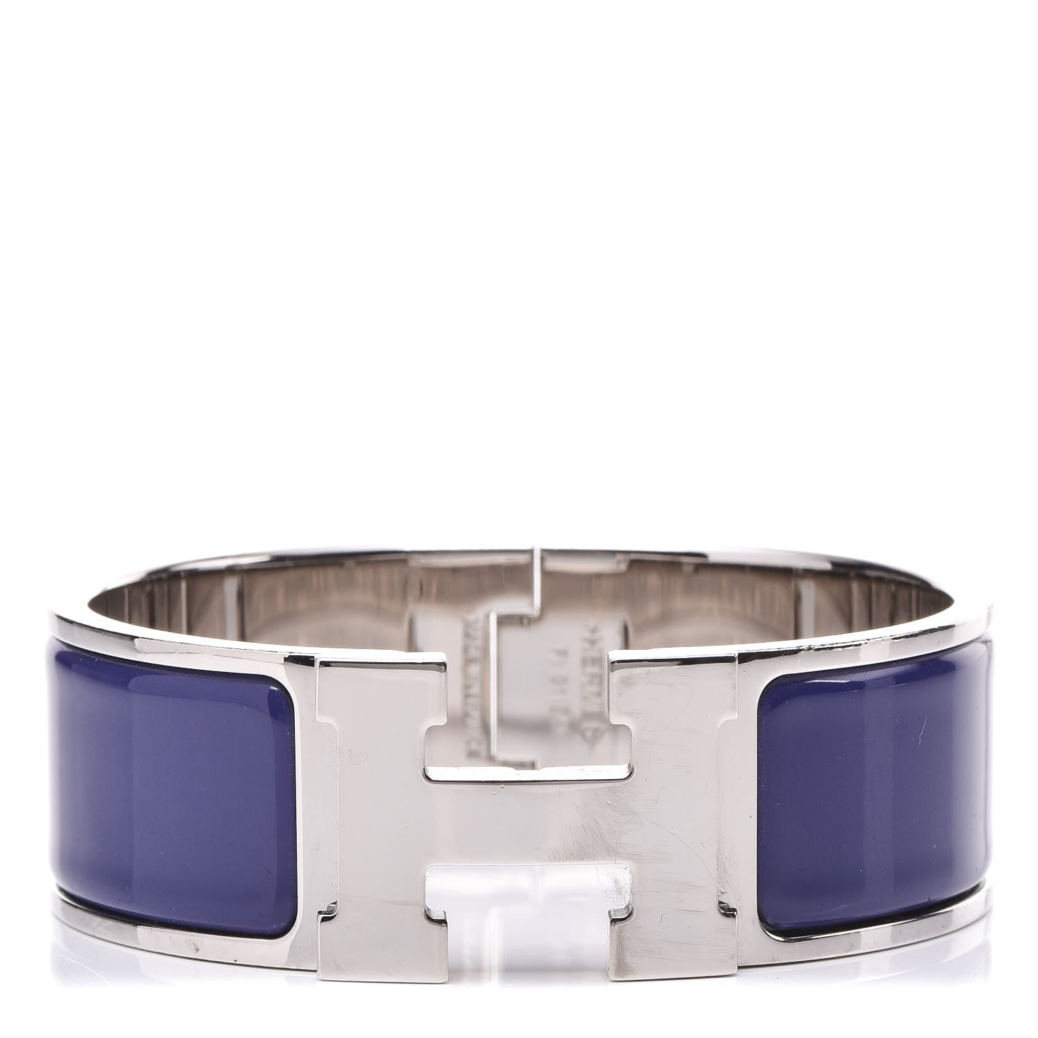 Hermes Enamel Wide Clic Clac H Bracelet S Iris 1 of 5